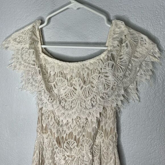 New! Rue21 Ivory White Lace Off Shoulder Romper Shorts Women SZ Small - Picture 4 of 10